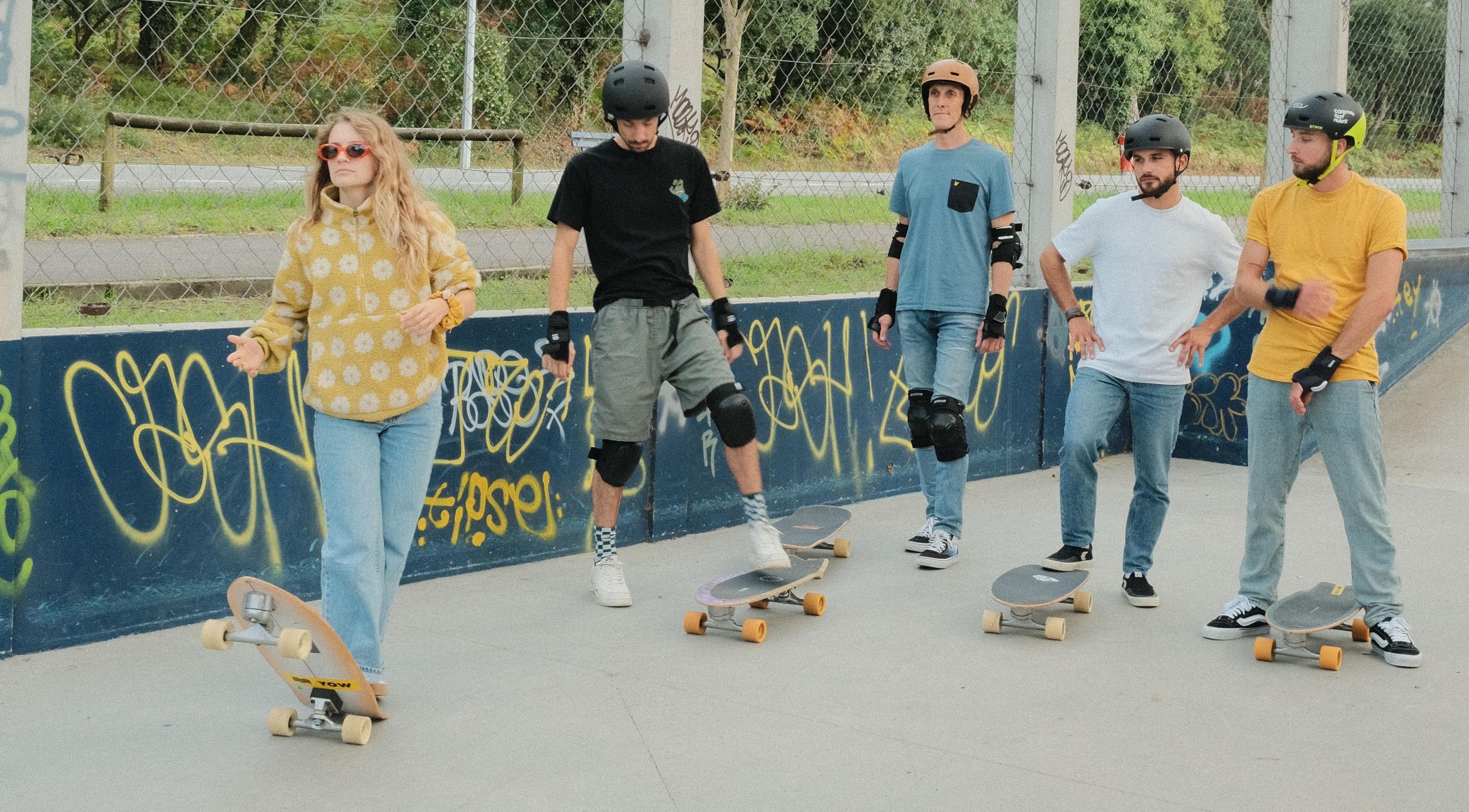 Surfskate - Photo groupe skatepark Capbreton